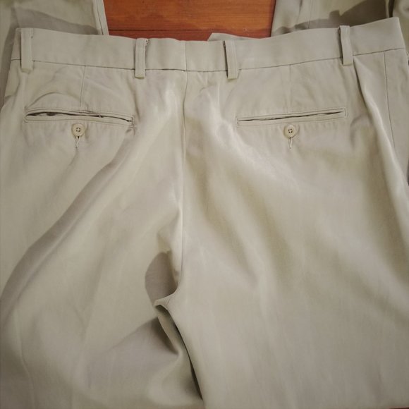 Beige/Tan Dress Pants/Khakis (Herringbone Pattern) - Picture 7 of 8